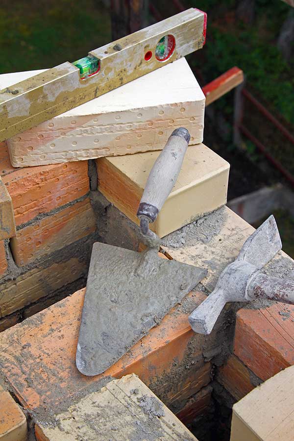 Building a brick chimney
