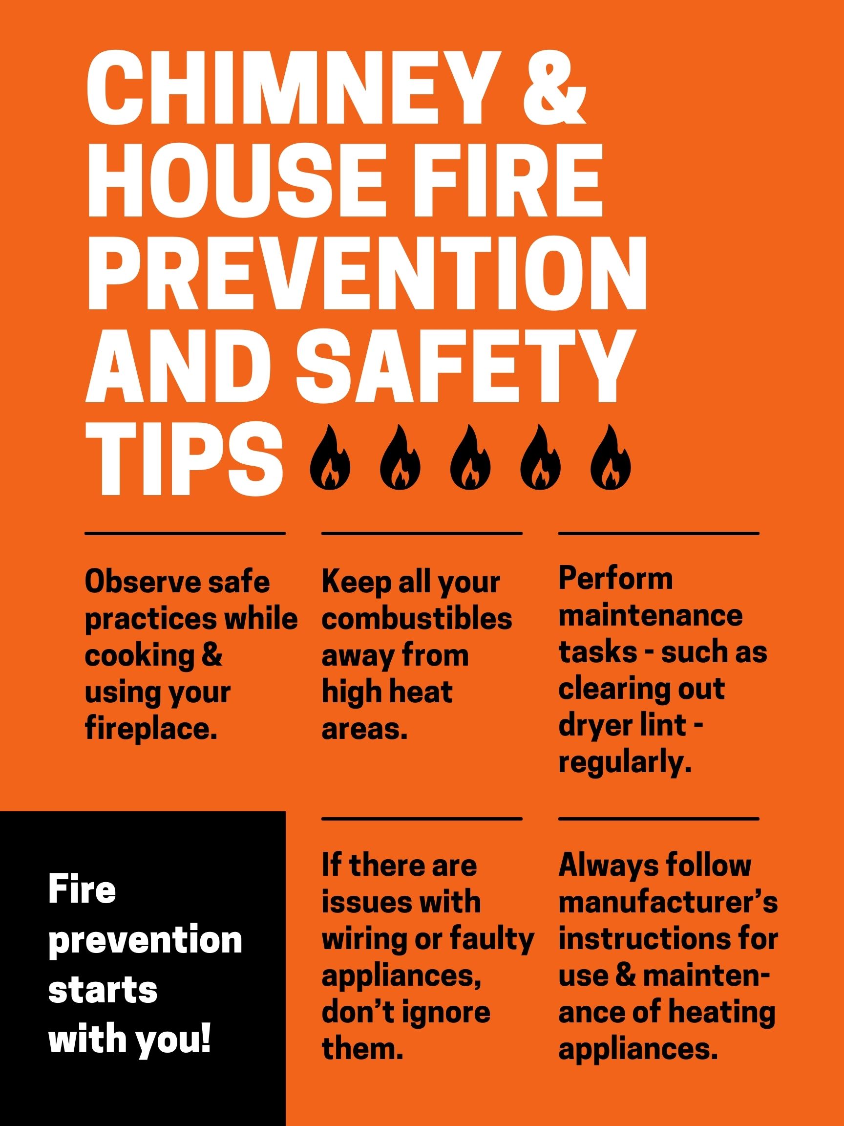 original infographic stating chimney and house fire prevention tips